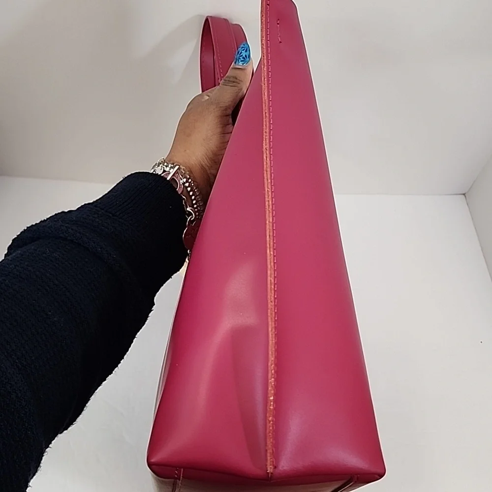 Pink Italian Leather Tote & Shoulder Bag - Picture 7 of 13